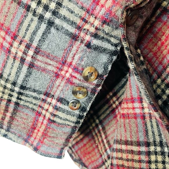 Sir Pendleton Shirt Boys Large Fine Worsted Wool Gray Plaid - Picture 4 of 6